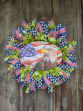 Patriotic Eagle Wreath – American Flag Fourth of July Front Door Wreath